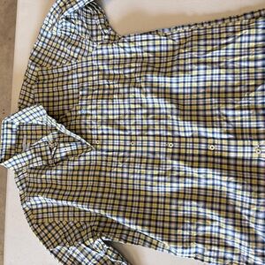 Southern Tide Blue and Yellow Checkered Shirt